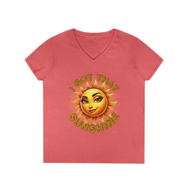 Ladies' V-Neck "I Got That Sunshine" T-Shirt - Image 4