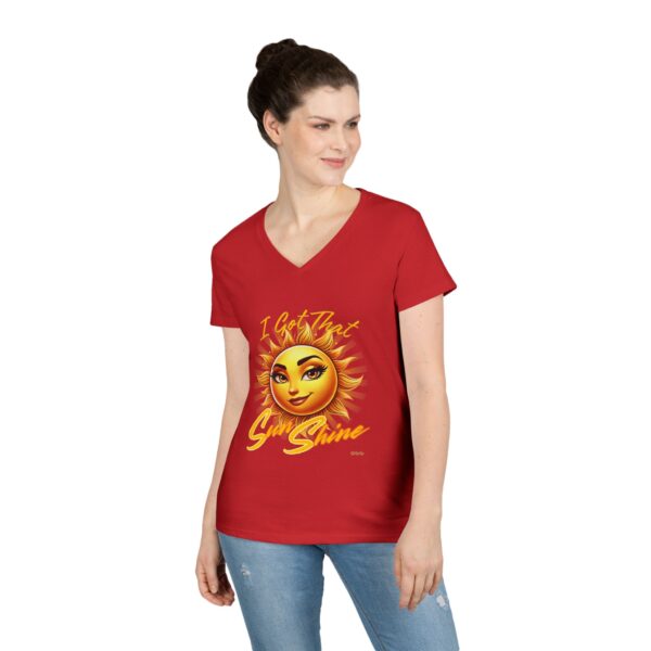 Ladies' V-Neck "I Got That SunShine" T-Shirt - Image 12