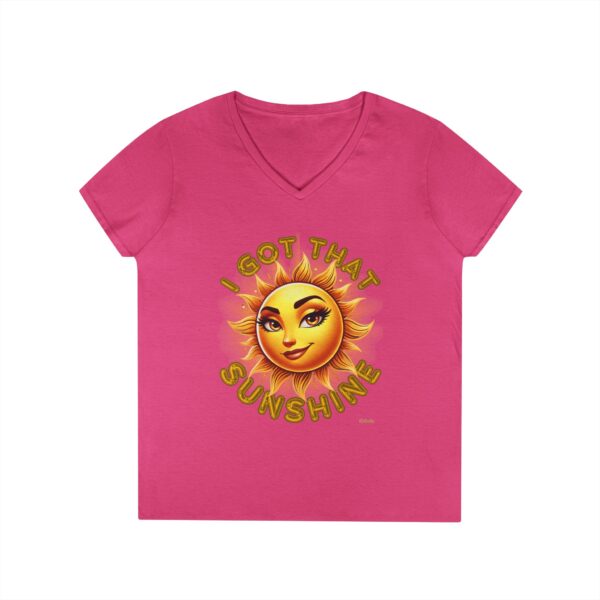Ladies' V-Neck "I Got That Sunshine" T-Shirt - Image 37