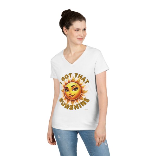 Ladies' V-Neck "I Got That Sunshine" T-Shirt - Image 3